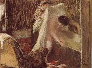 Edgar Degas woman after bath painting